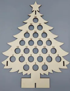 Calendario dell'Avvento albero di Natale in legno porta bottiglia di vino decorazione