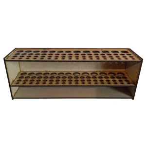 Organizzatore per pennelli da scrivania in legno con fori multipli per strumenti d'arte.