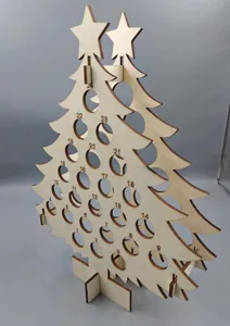 Calendario dell'avvento in legno albero di natale portabottiglie decorazione festa