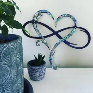 Metalene oneindigheid hart wanddecoratie huis decoratie met abalone schelp mozaïek hoofdfoto