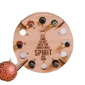 Calendario dell'Avvento di Natale in legno portabino albero decoro mini porta bottiglie