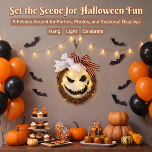 Halloween ghirlanda di zucca luminosa decorazione murale festa oggetti di scena vite