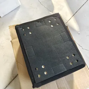 Detailed view of the bottom structure of the pet stairs, showing sturdy wood and fabric.