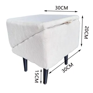 Detailed view of the pet stairs stool featuring soft fleece fabric and sturdy black legs.