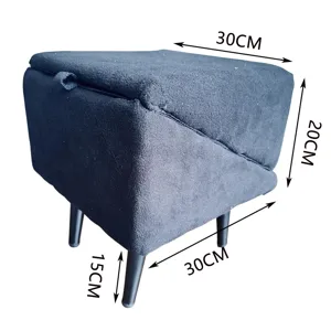 Pet stairs and storage stool 2-in-1 design, compact size for dogs and cats. Detail view.