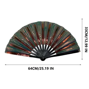 Colorful holographic folding kung fu fan for dance party and music festival stage performance prop
