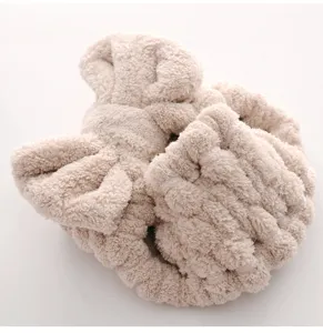 Soft coral fleece headband and wristbands set for spa, makeup, face washing, cute bow design.