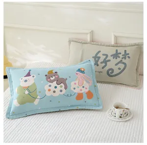 Cute cartoon cotton children pillowcase breathable soft kids pillow cover sweet sleep bedding 1pc