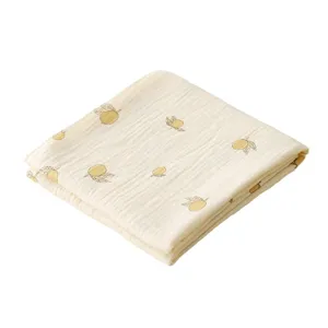 Couverture d'emmaillotage douce en mousseline pour bébé avec joli motif de citron pour nouveau-né.