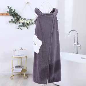 Telo da bagno lungo indossabile, morbido e confortevole ad asciugatura rapida con tasca.