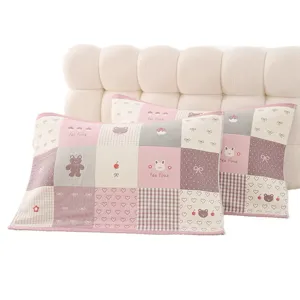Cute cartoon pattern cotton pillow towel soft comfortable home bedding pillowcase cover