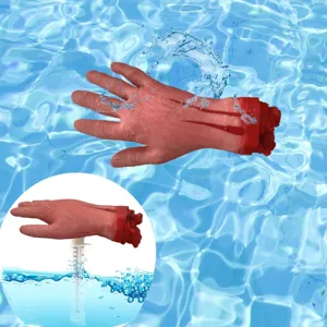 Termometro da piscina a mano tagliata divertente test temperatura acqua scherzo horror creativo.