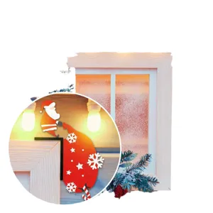 Christmas wooden Santa door corner decoration ornament festive home decor frame accent