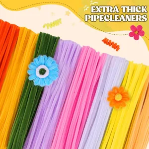 Scovolini per pipe extra spessi arcobaleno steli di ciniglia kit artigianale fiori fai da te
