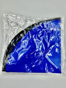 Waterproof toy storage bag for outdoor beach use, portable folding design in blue and black.