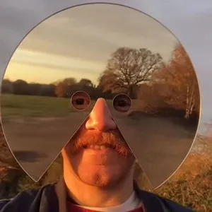 Maschera facciale a specchio divertente supporto per selfie trasparente per parco all'aperto