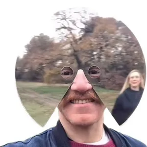 Maschera viso specchio supporto fotografico divertente riflettente per selfie all'aperto
