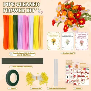 Kit fai da te per la creazione di fiori con scovolini, 900 steli in ciniglia e accessori.