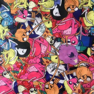 Waterproof cartoon print storage bag, large capacity toy organizer for kids and beach use.