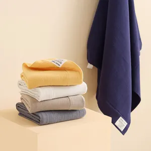 Algodon Gasa Color Solido Toalla Cara Y Gran Toalla Baño Suave Hogar Baño Textiles Juego