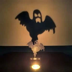 Portacandele ombra fantasma Halloween decorazione tavolo spaventosa supporto tealight festa.