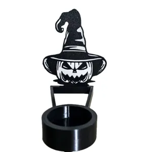 Halloween zucca nera cappello da strega portacandela scrivania creativo ornamento decorativo supporto