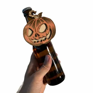 Halloween wooden pumpkin wine bottle pendant party beverage decoration hanging ornament prop