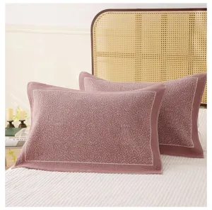 Cotton gauze pillow case, dusty pink breathable pillow cover for bedroom home bedding.