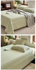 Zachte katoenen gaas sprei met bloemenprint voor tweepersoons bed ademende comfortabele deken