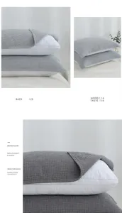 Japanese style cotton gauze grid pillow cover and summer quilt, soft, breathable, home textile.
