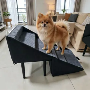 Pet Stairs And Ramp 2 In 1 Foldable Pet Steps For Small Dogs And Cats Sofa Bed Climbing Ladder Wood Fabric Pet Supplies