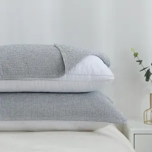 Japanese style cotton gauze plaid pillow towel, soft breathable adult couple pillowcase.