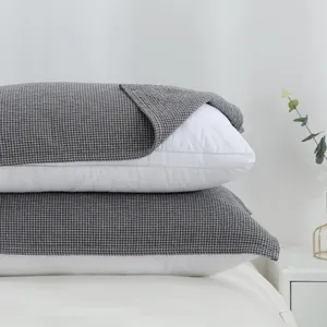 Japanese thickened cotton gauze pillow towel dark grey breathable soft home bedroom textile