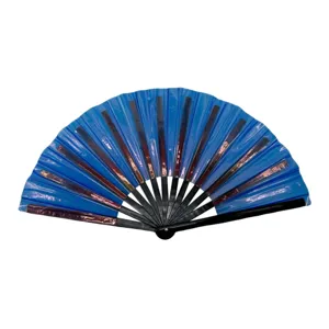 Blue folding fan 10 inch kung fu fan dance party music festival performance stage prop.