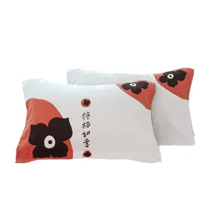 Cotton gauze couple pillowcases, breathable, sweat-absorbent, ideal for four-season use.