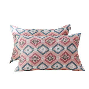 Comfortable triple-layer cotton gauze pillowcase, Japanese style floral design, soft pillow cover.