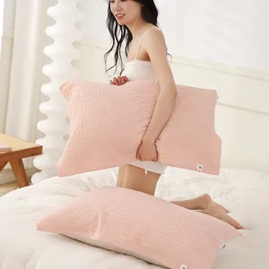 Simple Waffle Pillow Towel Pure Cotton Breathable Sweat Absorbent Pillow Cover Soft Bedding Textile For Home Bedroom