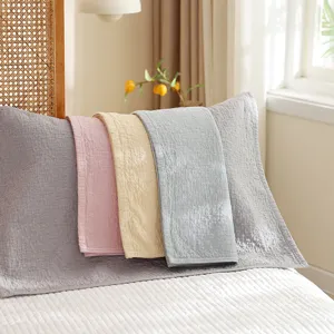 Pure cotton 4-layer gauze pillow covers set, minimalist solid color pillow towels for home dorm.