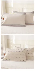 Nordic style cotton linen pillow towel pair for home bedroom use, comfortable and durable.