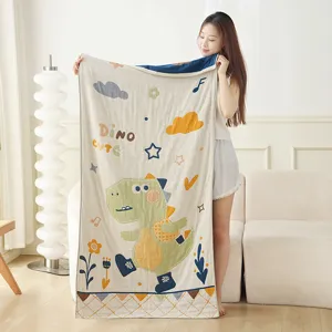 Toalla de Baño para Niños Gasa de Algodón Jacquard Absorbente Suave Manta de Playa Animal de Dibujos Animados Estampado Toalla de Ducha