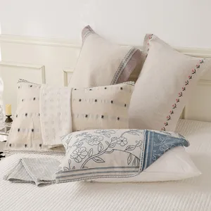 Nordic Cotton Linen Pillow Towel Soft Breathable Pillow Cover For Adult Student Dormitory Home Daily Use