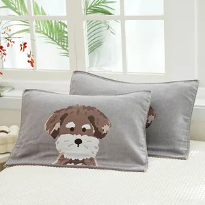 Children Pure Cotton Four Layer Gauze Pillow Towel Breathable Cartoon Sweat Absorbing Kindergarten Pillowcase
