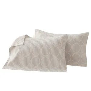 Cotton linen Nordic style pillow covers pair geometric circle textured home bedroom decor