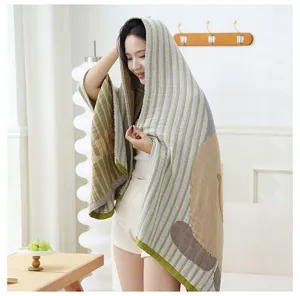 Toalla de baño de gasa de algodón 80x160cm bonita manta de sofá multifuncional de verano