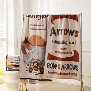 Toalla de Baño de Gasa de Algodón de Estilo Nórdico Con Tejido Absorbente Suave Y Estampados de Paisajes Ideal para Uso Diario en el Baño
