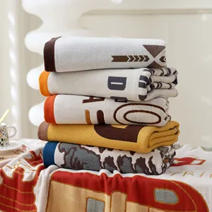 Manta de punto de algodón suave toalla de baño absorbente decoración para el hogar