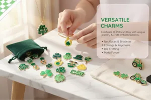 Ciondoli in smalto assortiti per San Patrizio per gioielli fai-da-te e artigianato.