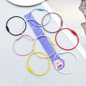 Assorted colorful alloy wire keychains with secure screw lock mechanism for DIY jewelry making