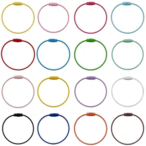 Variety pack of sixteen colorful alloy steel wire key rings for DIY jewelry making and crafts