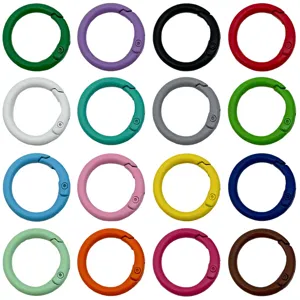 Set of colorful matte painted spring snap rings for DIY jewelry and bag hardware